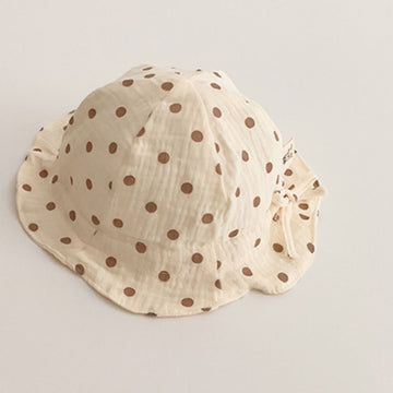 Baby Girls Polka Dot Soft Muslin Cotton Hat 2 To 4 Year