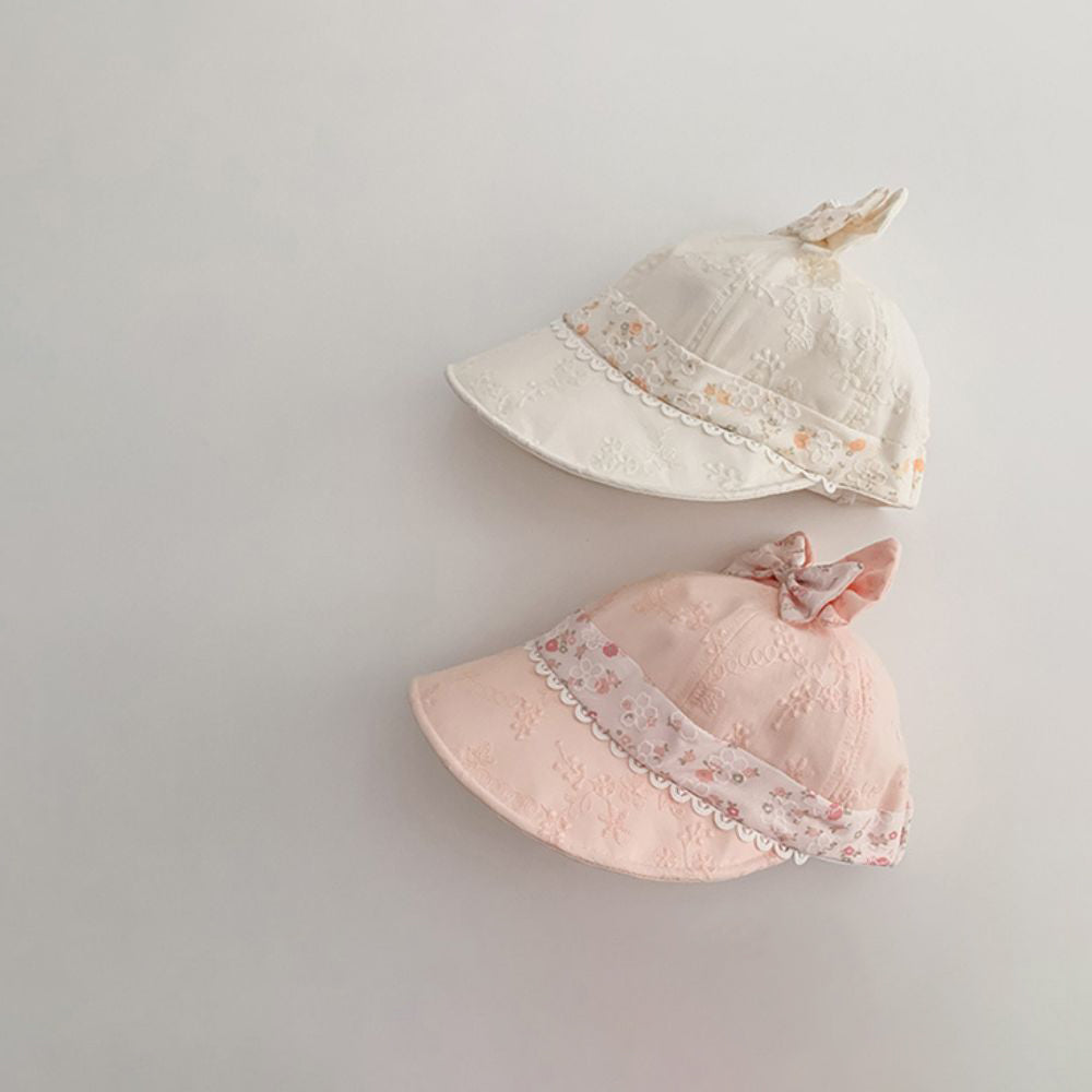 Baby Girls Party Wear Bow Embellished Soft Cotton Hat To Year