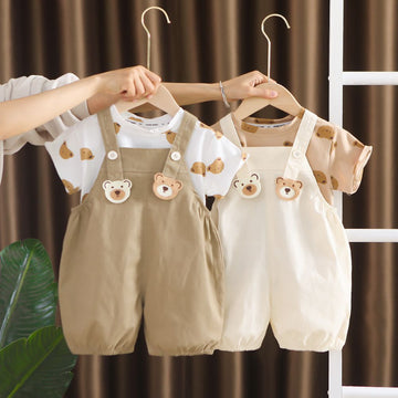 T-shirt and Dungaree Overall Set