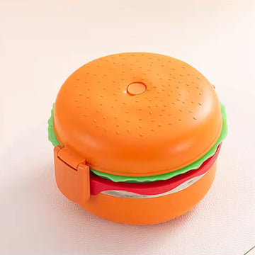 Stainless Steel Double Layered Burger Shaped Lunch Box For Kids