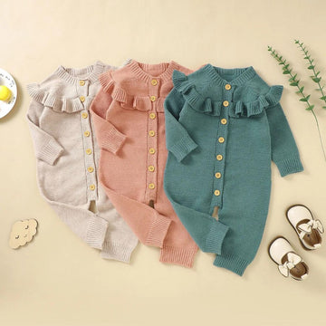 Woolen Ruffled Knitted Romper