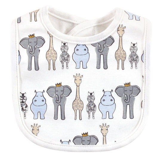 Animal & Stripe Print Bib and Socks Set