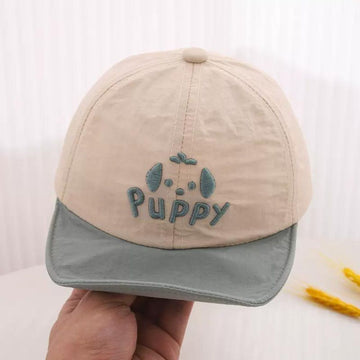 Puppy Print Beige Color Fancy Cap for Kids 2 - 6 Year