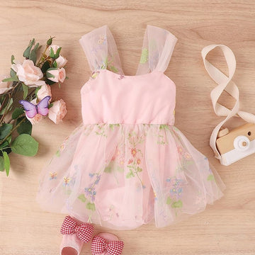 Baby Girl Delicate Botanical Romper Dress