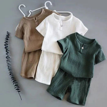 Muslin Cotton Soft Half Tees And Half Pant Co-ord Set