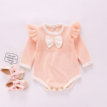 Baby Girls Ruffle Knitted Sweater Romper - 2 - 3 Yr