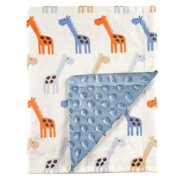 Fleece Dotted Soft Giraffe Print Baby Blanket