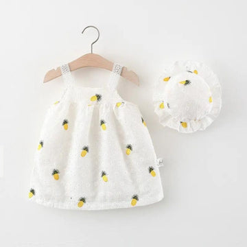Muslin Baby Girl Dress & Hat