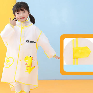 Happy Dinosaur Print Raincoat For Kids