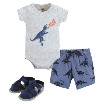 Dino Roar Theme Bodysuit, Shorts & Shoe Set