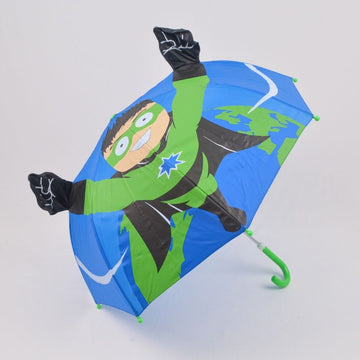 Durable Umbrellas For Kids Superhero 3D Design 3 - 8 Years
