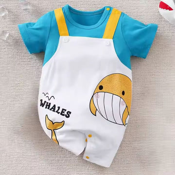 Whale Print Half Romper for Kids