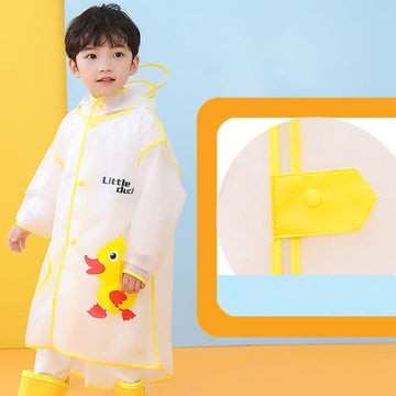 Little Duck Print Raincoat For Kids