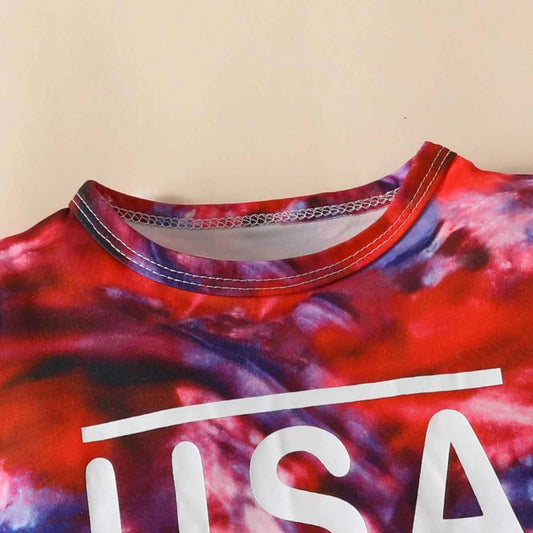 Graphic Print Tees With White Fancy Shorts