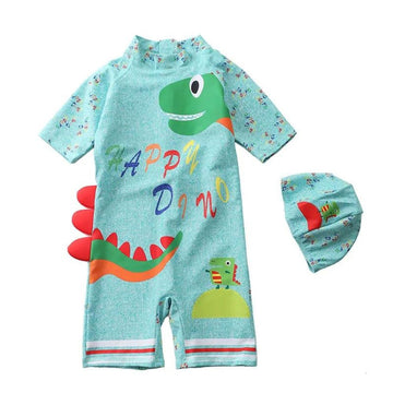 Cute Dinosaur Printed One Piece Swimsuit