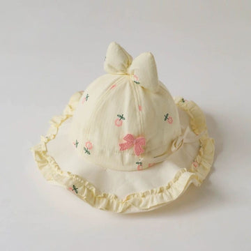 Baby Girl Pure Cotton Fashionable Hats With Bow 2 - 5 Years