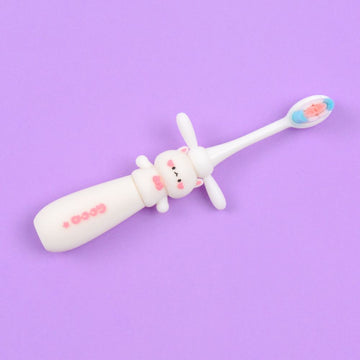 Stylish White Rabbit Shaped Soft Grip Toothbrush For Kids