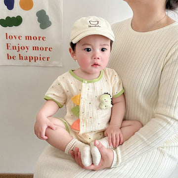 Baby Boy Dinosaur Dots Romper