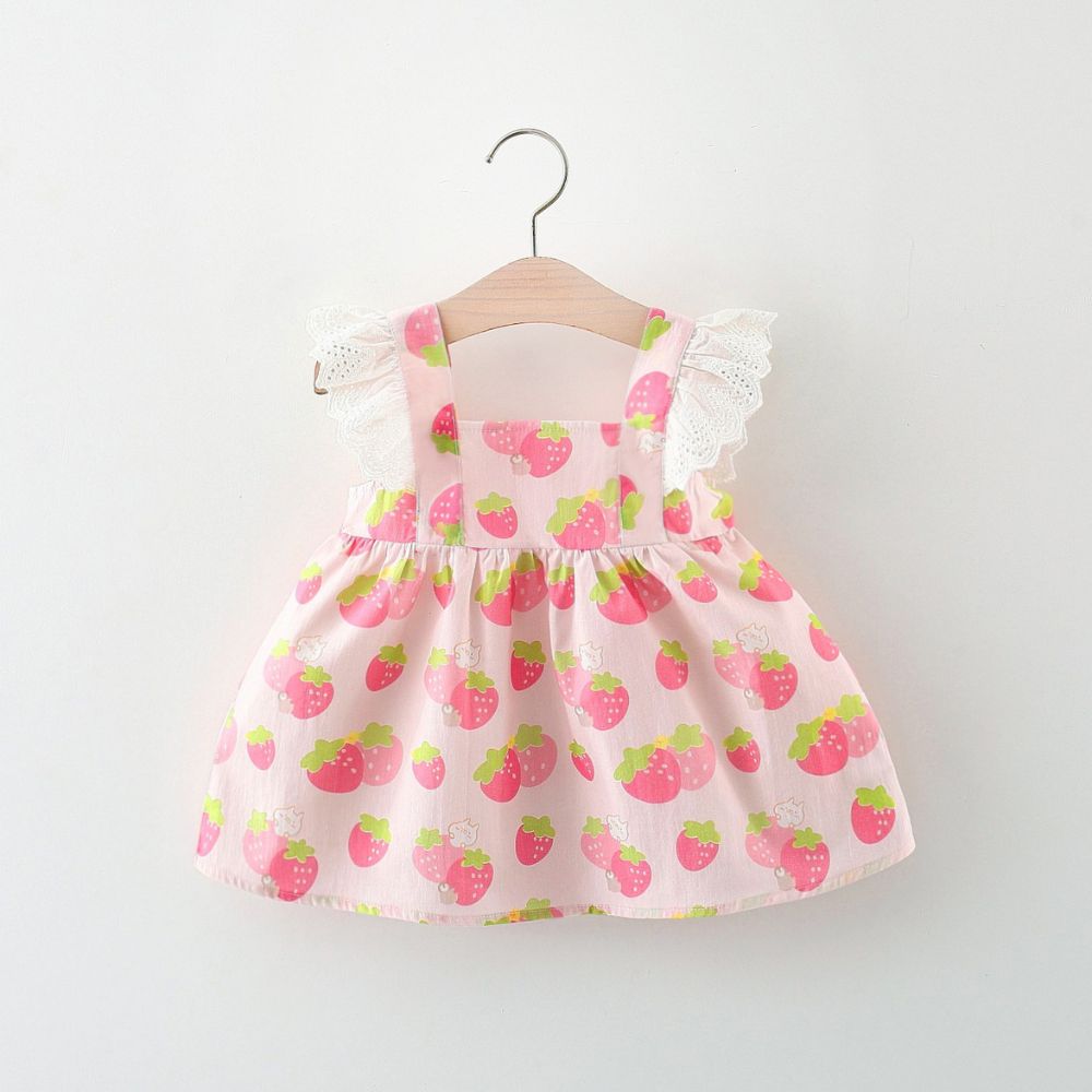 Baby Girl Cotton Daily Wear Casual Sleeveless Summer Cute Prints Frock