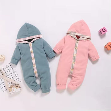 Stylish Soft Full Sleeve Hooded Romper
