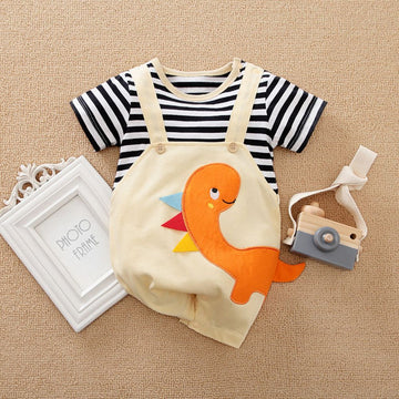 Dinosaur Design Half Sleeve Romper for Kids