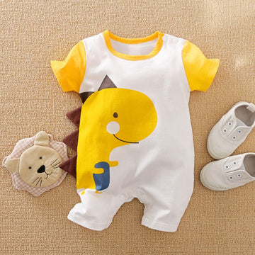 Mini Dino Design Half Sleeve Romper for Kids