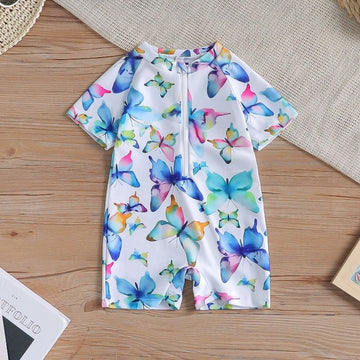 Watercolor Butterfly Print Swimsuit
