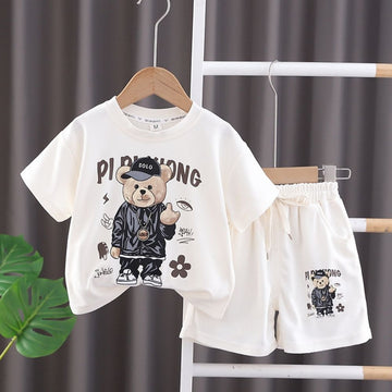 Stylish Short Sleeve Soft Tees With Shorts