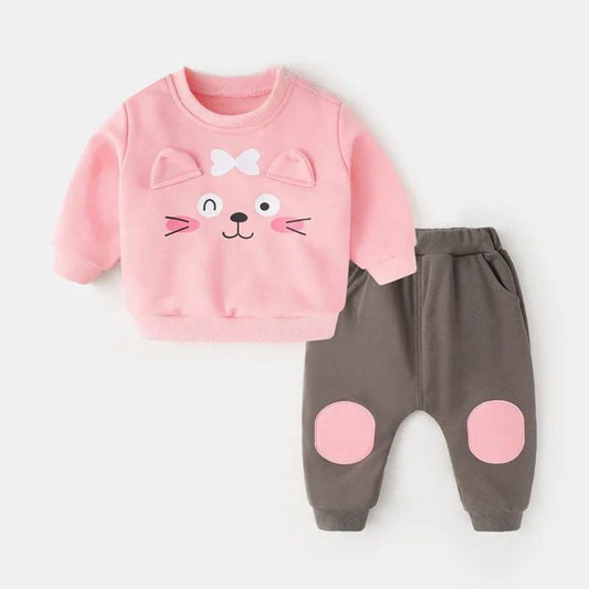 Full Sleeves Cute Cartoon Sweatshirt & Pant