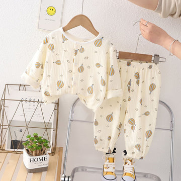 Air Balloon Print Full Sleeve Night Suit for Kids