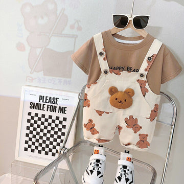 T-shirt and Dungaree Overall Set