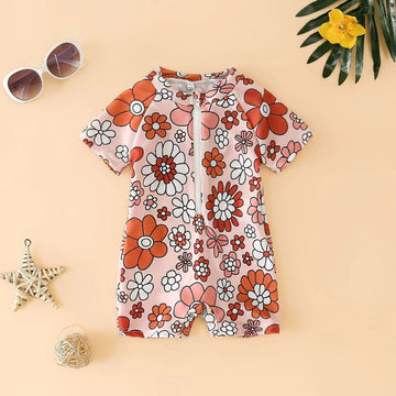 Toddler Girl's Floral Print One-Piece Swimsuit