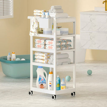 4 Layer Storage Rack Organizer Drawer with Wheels