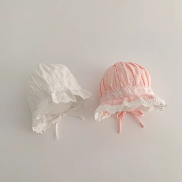 Knitted Cotton Soft Cap With Laces For Infants Baby 3 - 12 Month