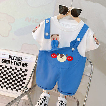 T-shirt and Dungaree Overall Set
