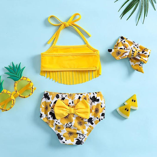 Girls Two Piece Swimsuit With Headband