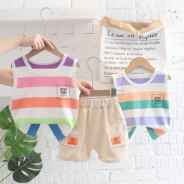 Vest T-Shirt and Shorts Set