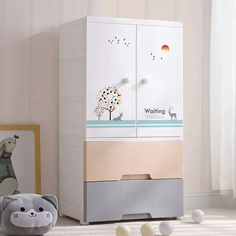 Plastic cupboard top for baby clothes