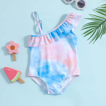 Girls One Piece Tie and Dye Swimsuit