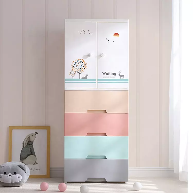 7 Layer Thickened Fibre Plastic Cupboard Storage Drawers Baby Cabinet