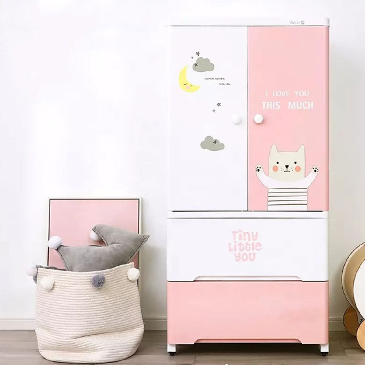 Layer Thickened Fibre Plastic Kids Almirah Cupboard, Storage Drawers