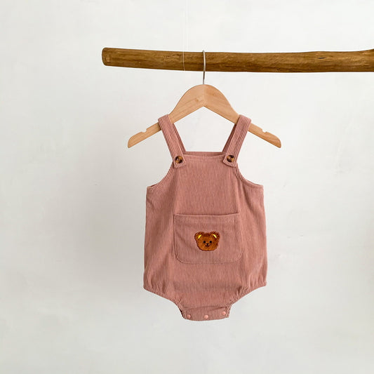 Sleeveless Corduroy Romper For Baby's