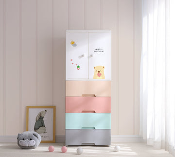 7 Layer Thickened Fibre Plastic Almirah With Cupboard, Storage Drawers