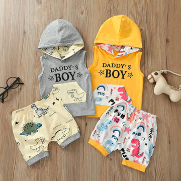 Hooded Sleeveless Tank T-Shirt & Shorts Set