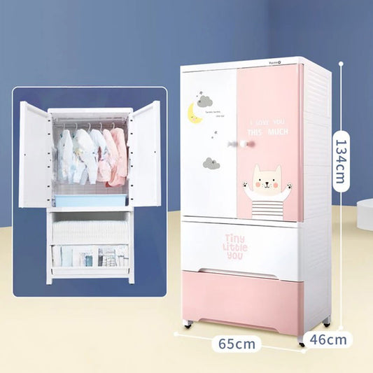 5 Layer Thickened Fibre Plastic Kids Almirah Cupboard, Storage Drawers