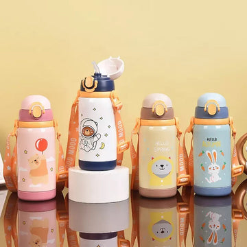 Double Walled Vacuum Insulated Stainless Steel Bottle with Straw