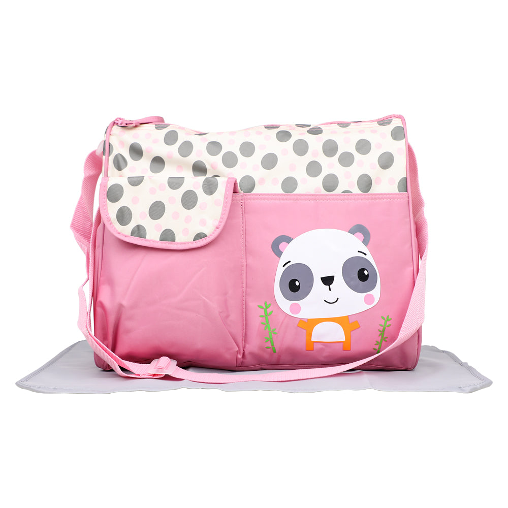 Panda Print Pink Diaper Bag