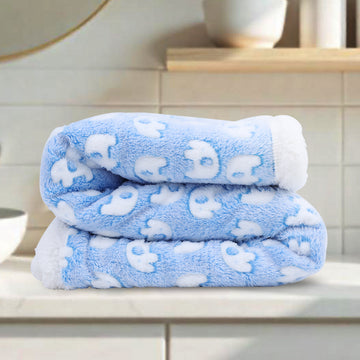 Elephant Print Fur Blanket for Kids