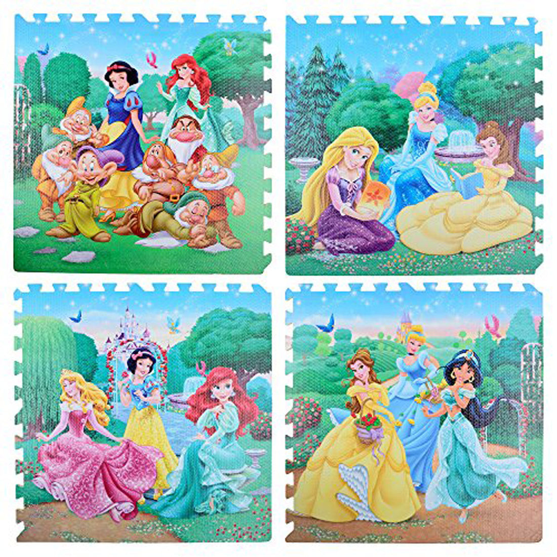 Baby Crawl Mat Set of 4 Disney Princess Print (Each 62x62x1 cm)