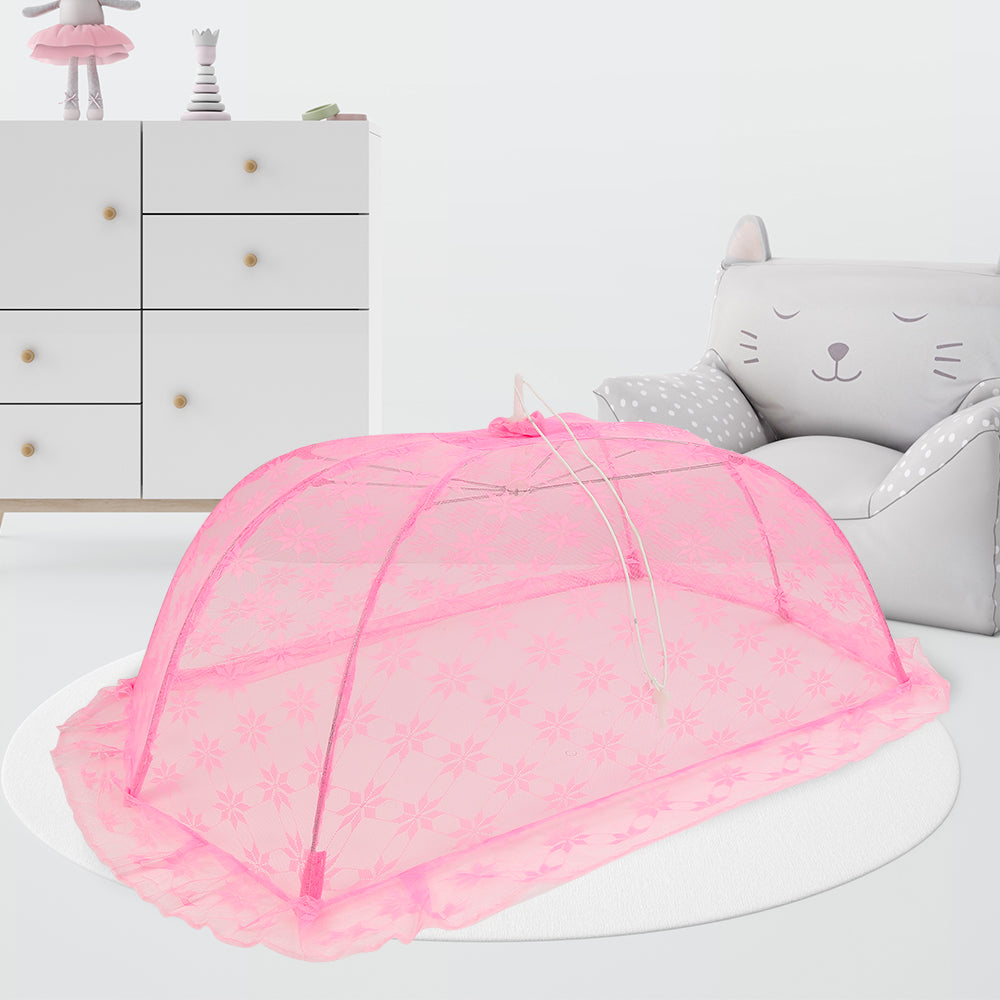 Floral Design Mosquito Net-(Pink)